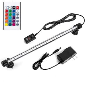 iKefe 15" Color Changing LED Fish Tank Aquarium Submersible Light with Remote/Colored Aquarium LED Tank Lights Fixture for Underwater Decorations, Plant Grow, Saltwater Freshwater Fish, KR5015