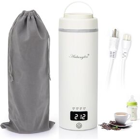 500ML Portable Electric Kettle Small,Mini Travel Kettle with 4 Temperature Control,Hot Water Boiler Kettle,Auto Shut-Off & Boil Dry Protection,304 Stainless Steel,Fast Boil Kettle With Handy,White