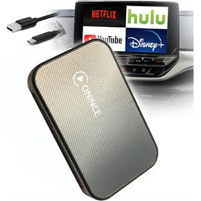Wireless CarPlay Adaper with Netflix, 4+64G CarPlay Box 2.0 Pro with YouTube Disney+, Work with Both iPhones and Android Phones, ONLY for 2016-2022 Cars with OEM Wired Apple CarPlay