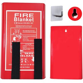 39"*39" Fire Blanket - Fire Extinguisher for Home,fire Blankets Emergency for Home, Emergency Fire Retardant Blanket for Kitchen House Camping Car Office Warehouse, with Hooks*1 (001)