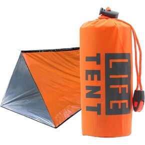 Emergency Thermal Tent - Reflective Mylar, Fits 2 Adults, Waterproof Tube Tent for Survival, Camping, and Outdoor Activities Thermal Sleeping Bag