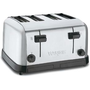 Waring Commercial WCT855 4-Slice Heavy Duty Commercial Pop-Up Bread/Bagel Toaster, 240V, 2700W, 6-15 Phase Plug