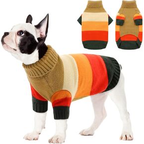KOESON Dog Sweater, Medium Dog Sweater, Halloween Dog Sweater for Medium Dogs, Knitted Turtleneck Dog Sweaters for Fall, Winter and Spring, Brown, M