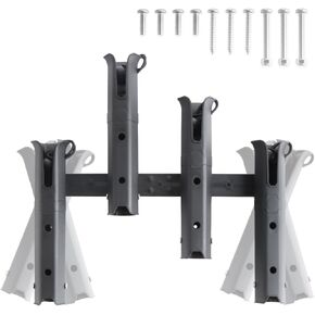 VTurboWay 4-Tube Adjustable Fishing Rod Bracket, Removable Pole inserter Holder, Drilling installation for Boat Yacht Kayak Fishing, Self-Adhesive for Fishing Box Cooler, Spinning Plastic, Black