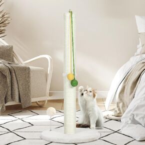 Simple cat Scratching Post Cat Scratcher 33.4 inch Tall Scratching Post with Sisal Rope for Indoor Cats Large Cat Scratching Post sisal cat Scratcher with Hanging Ball for Kitten Scratching Post