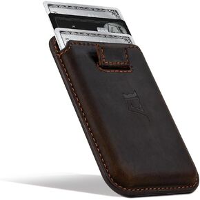 Kings Loot Mag safe Wallet - RFID Protected Magsafe Accessories – Premium Leather that Fits 1-3 Cards – Quick & Easy Pull Strap – Magnetic Wallet for iPhone – Truffle