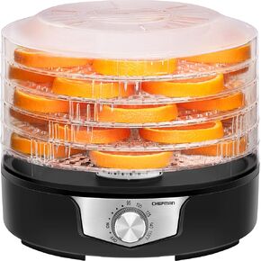 Chefman 5-Tray Food Dehydrator, 11.4-Inch Transparent Trays, Adjustable Temperature Control, Easily Create Dried Snacks For The Family, Prepare Fruits, Jerky, Vegetables, Meats, & Herbs