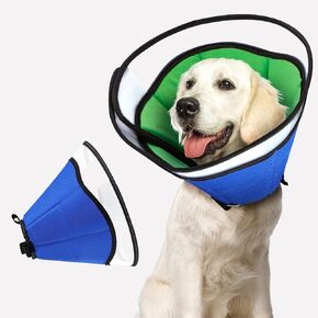 Dog Cone Collar for Dogs After Surgery Extra Long, Adjustable Comfy Dog Elizabethan Pet Collar Cone for Large Dogs Anti-Lick Protective Collar(Blue, XXL)