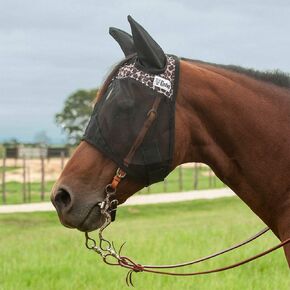 Cashel Quiet Ride Designer Fly Mask with Ears, Leopard, Yearling