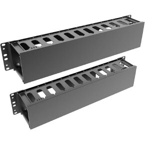 2 Pcs of 2U Plastic Horizontal Rack Mount Cable Management Organizer Disassembled 12 Slots Finger Duct Cable Manager 19" Rack Mount (2U4402Pcs)
