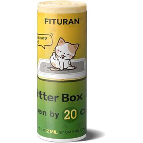 Cat Litter Box Liners Ultrathick 26 x 16 inch Heavy Duty Drawstring Bags 20 Count，Compatible with Litter Robot 3/4.