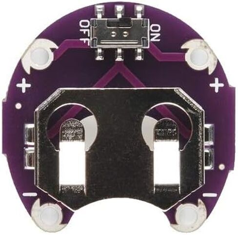 حامل بطارية Lilypad Arduino Coin Cell CR2032 مع مفتاح - حفظ البطاريات، إيقاف تشغيل مصابيح LED، حزمة من 2 in Kuwait