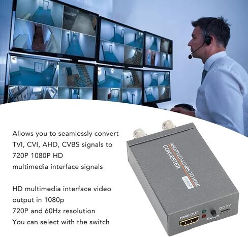 AHD TVI CVI CVBS إلى HD محول واجهة الوسائط المتعددة كامل HD 720P 1080P 3MP 4MP 5MP 8MP BNC إلى HD محول الفيديو in Kuwait