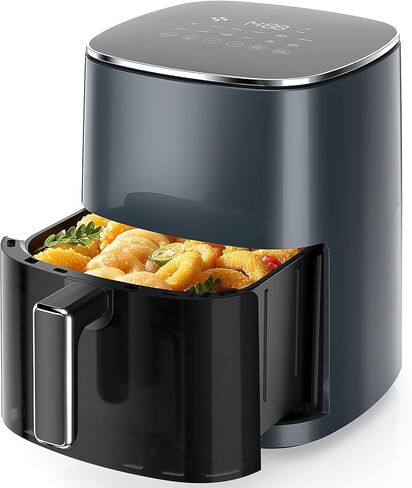 OLIXIS Air Fryer 6 Quart Capacity with Window Square Air Fryer 12-in-1 Air Fry, Roast, Reheat, Dehydrate, Bake, Steam with 400F Grey in Kuwait