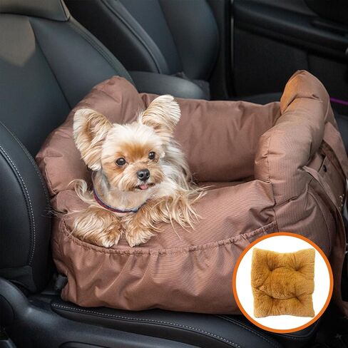 SRB Dog Car Seat for Small Dogs with Storage Pockets, Oxford Cloth Material Waterproof and Scratch-Resistant Thickened Memory Foam Filling, Dog Car Seats for Small Dogs Under 25, Fits for All Cars in Saudi Arabia