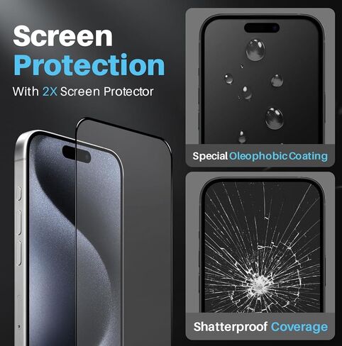 حافظة مغناطيسية 5 في 1 لهاتف iPhone 15 شفافة، مع واقي شاشة من الزجاج المقوى 2X وغطاء واقي لعدسة الكاميرا [متوافق مع MagSafe] in Saudi Arabia