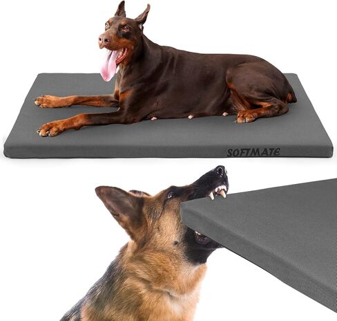 دائم في الهواء الطلق سرير الكلب مضغ دليل قفص الكلب حصيرة لمدة تصل إلى 60 رطلا الكلاب الكبيرة مع غطاء مقاوم للماء قابل للإزالة وقابل للغسل in Kuwait