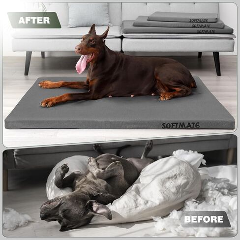 دائم في الهواء الطلق سرير الكلب مضغ دليل قفص الكلب حصيرة لمدة تصل إلى 60 رطلا الكلاب الكبيرة مع غطاء مقاوم للماء قابل للإزالة وقابل للغسل in Kuwait