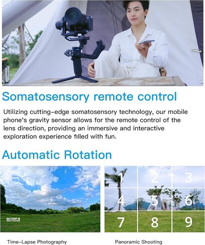 FeiyuTech Scorp Mini 3-Axis All in One Gimbal Stabilizer for Mirrorless Camera with Short Lens, Compact Cameras, Action Camera Gopro, 54-88mm Width iPhone 14 Pro, 1.3" Touch Screen, 2.6lbs Payload in Saudi Arabia