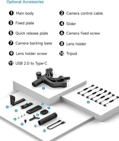 FeiyuTech Scorp Mini 3-Axis All in One Gimbal Stabilizer for Mirrorless Camera with Short Lens, Compact Cameras, Action Camera Gopro, 54-88mm Width iPhone 14 Pro, 1.3" Touch Screen, 2.6lbs Payload in Saudi Arabia