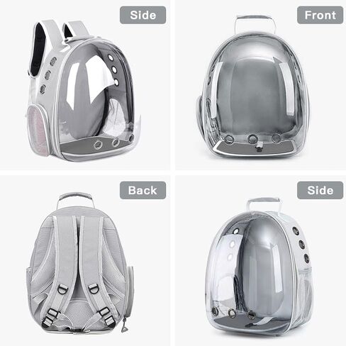 Pet Backpack Carrier with Harness Backpack for Cats, Small Dogs, Bunnies etc with Harness Included, Pet Carrier for Traveling, Walking, Hiking and Outdoor Activities (Grey) in Saudi Arabia