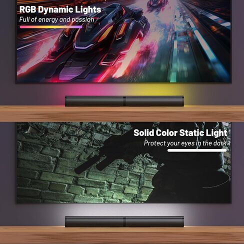 Wohome 2.1 Sound Bar for Smart TV with 5 Inches Subwoofer, 2 in 1 Detachable Soundbar with LED Colorful Backlight, Bluetooth 5.3, Optical, AUX, USB Input, Bass Adjustable, Remote/Button Control in Saudi Arabia