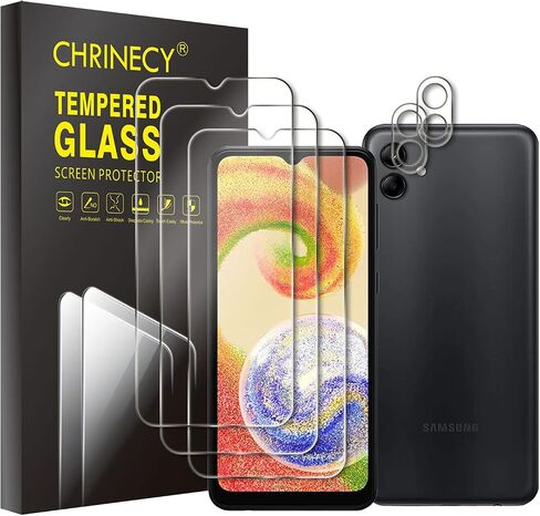 CHRINCY [4 عبوات] واقي شاشة للخصوصية مكون من عبوتين متوافق مع هاتف Galaxy A04 مع عبوتين من واقي عدسة الكاميرا، صلابة 9H، طبقة حماية من الزجاج المقوى المضاد للتجسس in Kuwait