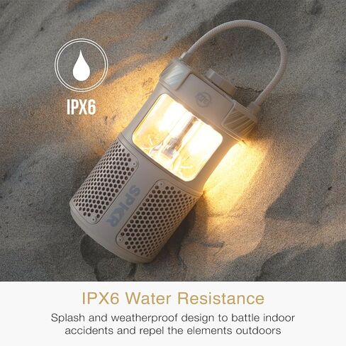 MEE audio lightSPKR مكبر صوت بلوتوث لاسلكي مع فانوس تخييم: صوت 360 درجة، 3 أوضاع صوت، لونان فاتحان وتعديل سطوع لا نهائي، IPX6 مقاوم للماء للاستخدام الداخلي والخارجي (رمال الصحراء) in Saudi Arabia