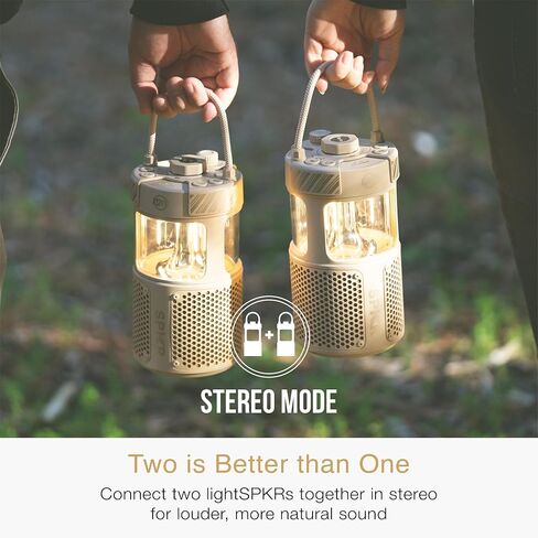 MEE audio lightSPKR مكبر صوت بلوتوث لاسلكي مع فانوس تخييم: صوت 360 درجة، 3 أوضاع صوت، لونان فاتحان وتعديل سطوع لا نهائي، IPX6 مقاوم للماء للاستخدام الداخلي والخارجي (رمال الصحراء) in Saudi Arabia