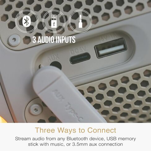MEE audio lightSPKR مكبر صوت بلوتوث لاسلكي مع فانوس تخييم: صوت 360 درجة، 3 أوضاع صوت، لونان فاتحان وتعديل سطوع لا نهائي، IPX6 مقاوم للماء للاستخدام الداخلي والخارجي (رمال الصحراء) in Saudi Arabia