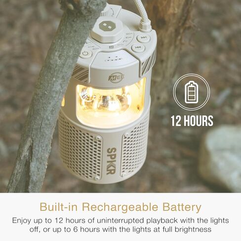 MEE audio lightSPKR مكبر صوت بلوتوث لاسلكي مع فانوس تخييم: صوت 360 درجة، 3 أوضاع صوت، لونان فاتحان وتعديل سطوع لا نهائي، IPX6 مقاوم للماء للاستخدام الداخلي والخارجي (رمال الصحراء) in Saudi Arabia