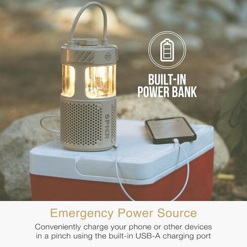 MEE audio lightSPKR مكبر صوت بلوتوث لاسلكي مع فانوس تخييم: صوت 360 درجة، 3 أوضاع صوت، لونان فاتحان وتعديل سطوع لا نهائي، IPX6 مقاوم للماء للاستخدام الداخلي والخارجي (رمال الصحراء) in Saudi Arabia
