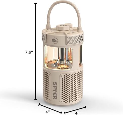 MEE audio lightSPKR مكبر صوت بلوتوث لاسلكي مع فانوس تخييم: صوت 360 درجة، 3 أوضاع صوت، لونان فاتحان وتعديل سطوع لا نهائي، IPX6 مقاوم للماء للاستخدام الداخلي والخارجي (رمال الصحراء) in Saudi Arabia