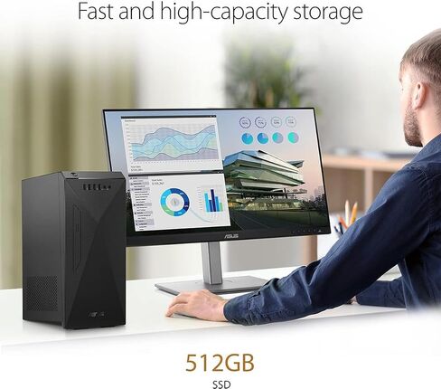 اسس كمبيوتر مكتبي S501MD بمعالج انتل كور i7-12700 وذاكرة RAM DDR4 سعة 16GB وSSD PCIe 512GB وواي فاي 6 وويندوز 11 هوم، اسود، S501MD-DB704 in Saudi Arabia