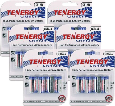 بطارية ليثيوم Tenergy 3V CR123A، بطاريات خلية CR123A عالية الأداء 1500 مللي أمبير في الساعة CR123A محمية بتقنية PTC للكاميرات، بطاريات CR123A بديلة للمصباح اليدوي، 16 حزمة (غير قابلة لإعادة الشحن) in Kuwait