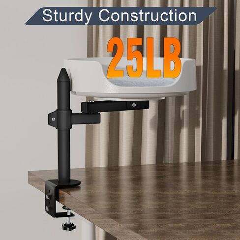 Cat Bed for Desk Elevated Cat House Over Desk Keeps Kitten Cat Close and Workspace Clear Cat Box with Pet Cushions (45° Rotatable) in Saudi Arabia