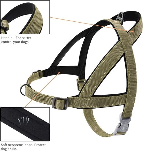 حزام مضاد للسحب للكلاب، حزام عاكس للجراء بمقبض ناعم مبطن، حزام للحيوانات الأليفة مقاوم للهروب/سريع التركيب وقابل للتعديل للكلاب الصغيرة والمتوسطة والكبيرة، سهل للتدريب على المشي (أحمر، صغير) in Kuwait