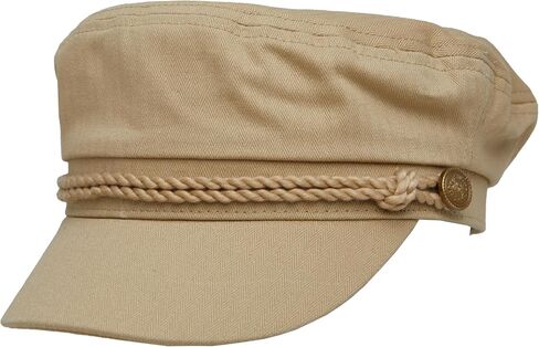 Funky Junque Greek Fisherman Newsboy Cap, Cotton Captains Bakerboy Hat in Kuwait
