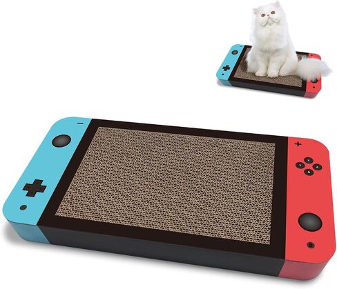 Gaming Cat Scratcher, Double Sided Cat Scratching Pad with Stickers, Game Theme Cute Kitten Interactive Toy, Kitten Toy & Cat Scratching Pad in Saudi Arabia