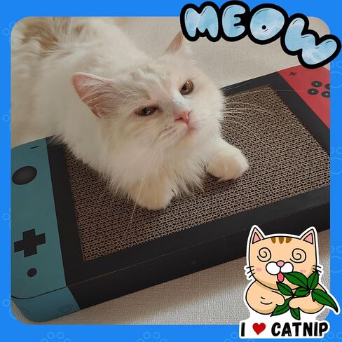 Gaming Cat Scratcher, Double Sided Cat Scratching Pad with Stickers, Game Theme Cute Kitten Interactive Toy, Kitten Toy & Cat Scratching Pad in Saudi Arabia