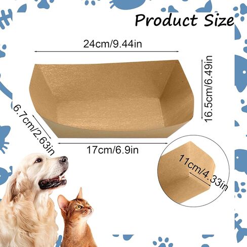 Disposable Pet Food Bowls, Thickened Disposable Pet Bowls, 100pcs Pet Disposable Feeding Bowls for Wet and Dry Food, Kitten, Puppy(9.44in x 6.49in) in Saudi Arabia