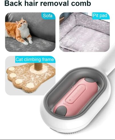 Cat Hair Brush with Water, Sticky Brush 2.0 for Cats, 4 in 1 Cat Grooming Brush, Pet Hair Removal Comb with Water Tank, Wet Cat Comb, 2 in 1 Cleaning Brush Cat, Blue in Saudi Arabia