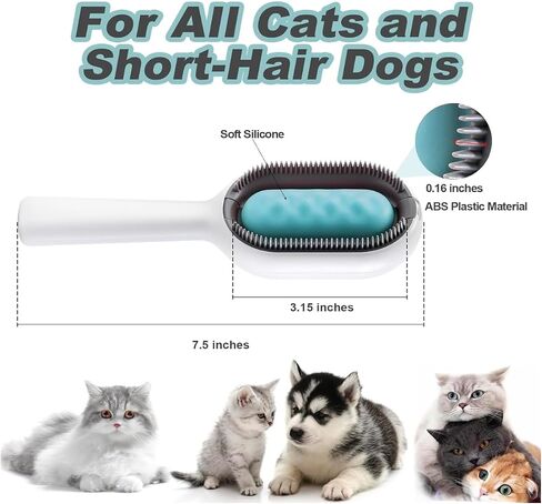 Cat Hair Brush with Water, Sticky Brush 2.0 for Cats, 4 in 1 Cat Grooming Brush, Pet Hair Removal Comb with Water Tank, Wet Cat Comb, 2 in 1 Cleaning Brush Cat, Blue in Saudi Arabia