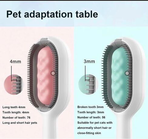 Cat Hair Brush with Water, Sticky Brush 2.0 for Cats, 4 in 1 Cat Grooming Brush, Pet Hair Removal Comb with Water Tank, Wet Cat Comb, 2 in 1 Cleaning Brush Cat, Blue in Saudi Arabia