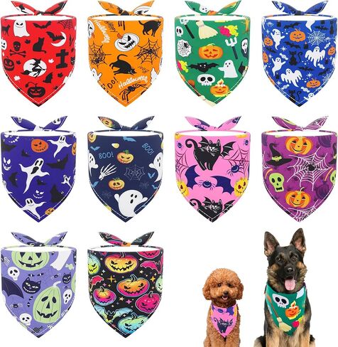 10PCS/Pack Holiday Dog Bandanas for Large XL XXL Breed Dog Easter 4th of July Birthday Halloween Christmas Thanksgiving New YearTriangle Scarf Festival Costume in Saudi Arabia