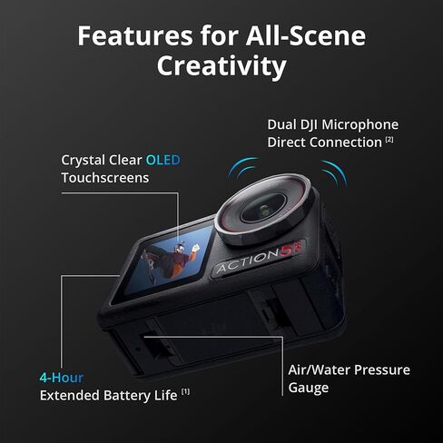 DJI Osmo Action 5 Pro Adventure Combo with 128GB MicroSDXC Bundle - Action Camera with 4nm Chip and 47GB Built-in Storage (2 Items) in Saudi Arabia