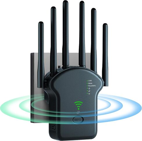 WiFi Extender, 6-Antenna 360 ° Full Coverage Home WiFi Extender, Signal Enhancer, Ultra Stable WiFi Repeater, Coverage Area Up to (11800 Sq.Ft),Ireless Signal Enhancer with 2 Ethernet Ports in Saudi Arabia