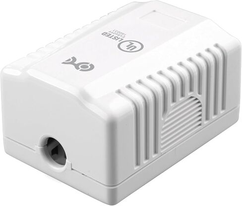 [مدرج في قائمة UL] Cable Matters 5-Pack Cat6 RJ45 Surface Mount Box، 1 منفذ، أبيض in Kuwait
