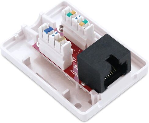 [مدرج في قائمة UL] Cable Matters 5-Pack Cat6 RJ45 Surface Mount Box، 1 منفذ، أبيض in Kuwait