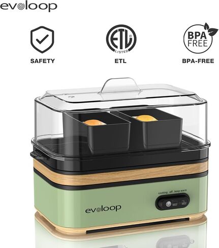 Evoloop Rapid Egg Cooker Electric 6 Eggs Capacity, Soft, Medium, Hard Boiled, Poacher, Omelet Maker Egg Poacher With Auto Shut-Off, BPA Free in Saudi Arabia